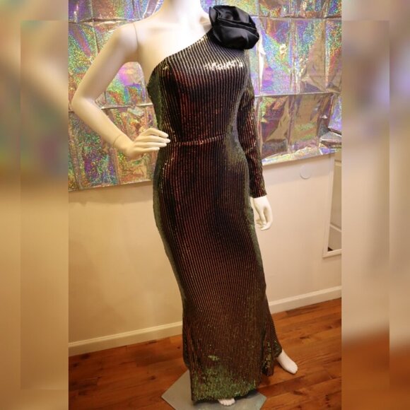 Miss Ord Sequin Dress with Black Rose - Picture 2 of 4